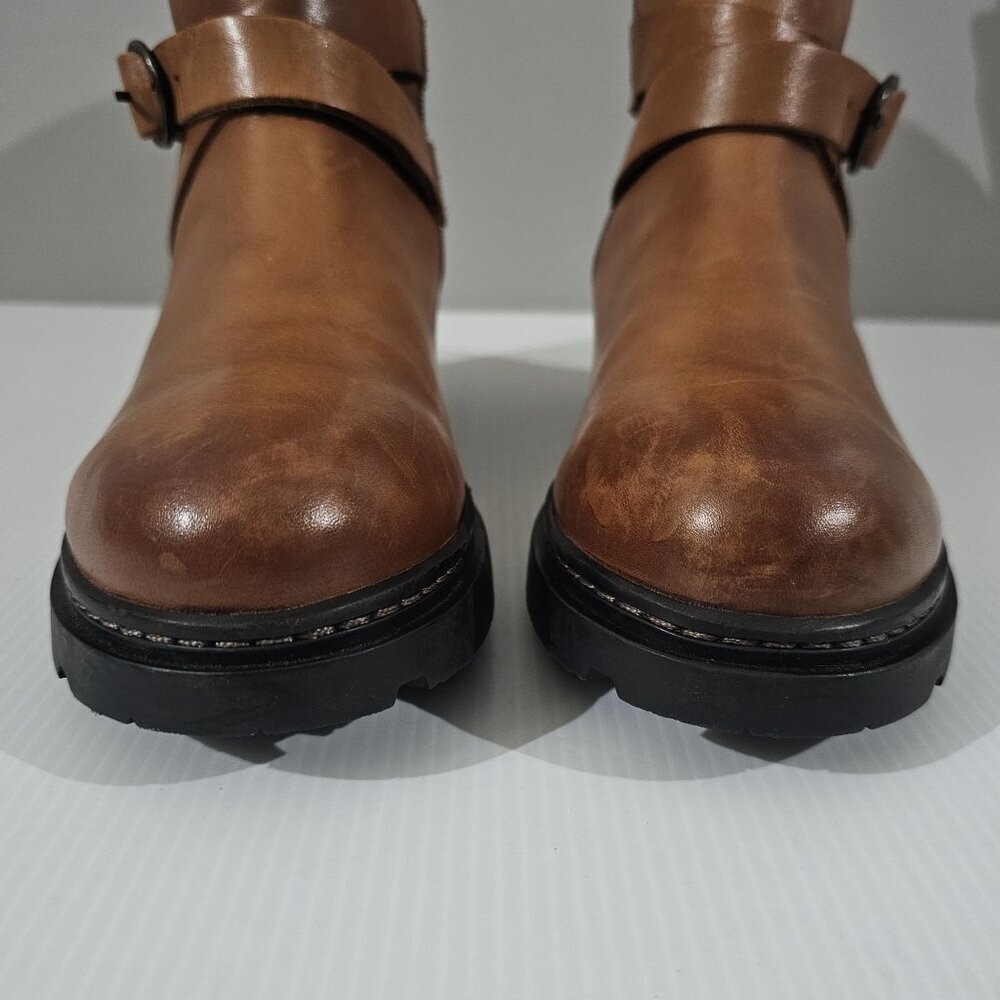 Softwalk Neenah Mid Calf Riding Boot Women 8 NARROW Brown Leather Equestrian - Picture 7 of 15